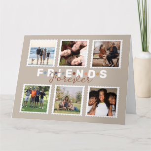 Modern Friends Forever Photo Collage Keepsake Card