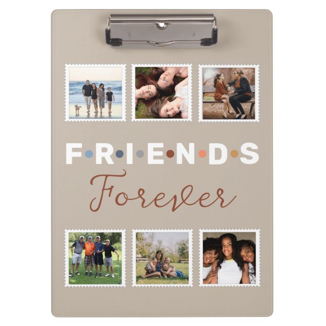 Modern Friends Forever Photo Collage Keepsake Clipboard (Front)
