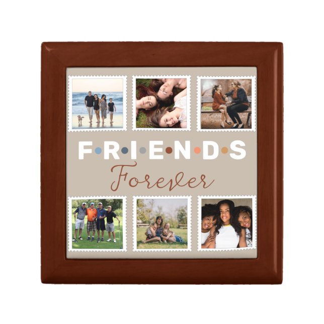 Modern Friends Forever Photo Collage Keepsake Gift Box (Front)