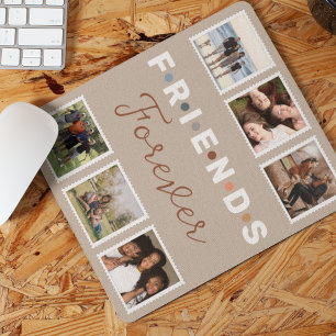 Modern Friends Forever Photo Collage Keepsake Mouse Pad