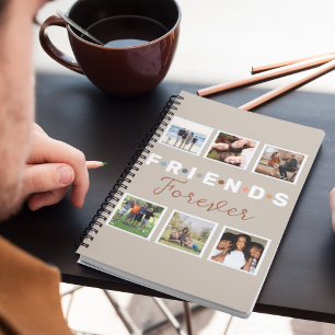 Modern Friends Forever Photo Collage Keepsake Notebook
