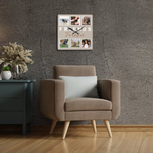 Modern Friends Forever Photo Collage Keepsake Square Wall Clock