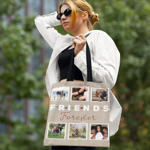 Modern Friends Forever Photo Collage Keepsake Tote Bag