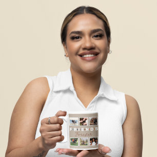 Modern Friends Forever Photo Collage Keepsake Two-Tone Coffee Mug