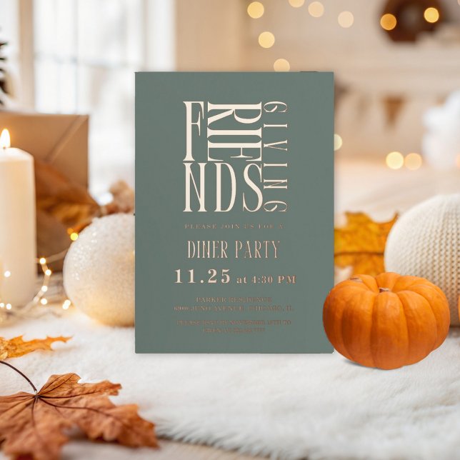 Modern Friendsgiving Dinner Foil Invitation (Creator Uploaded)