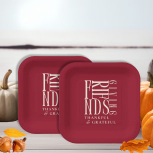 Modern Friendsgiving Dinner Paper Plates