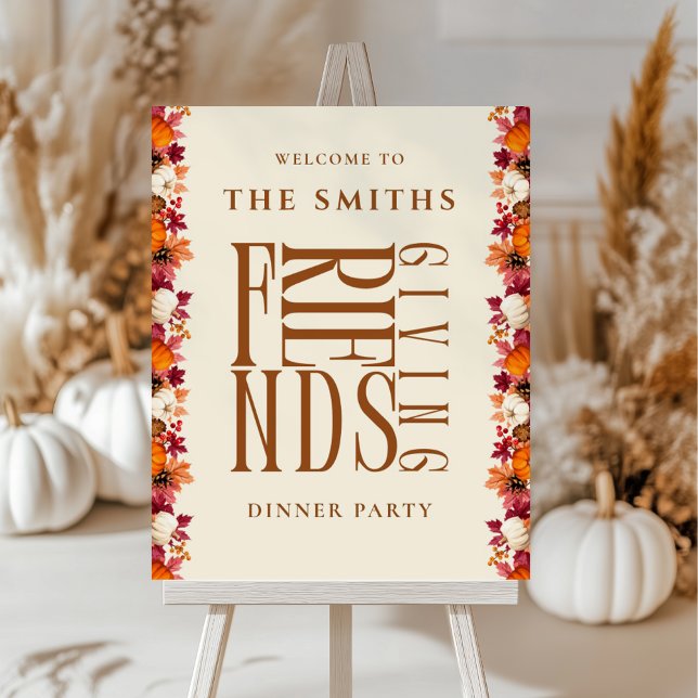 Modern Friendsgiving Dinner Party Welcome Sign (Creator Uploaded)