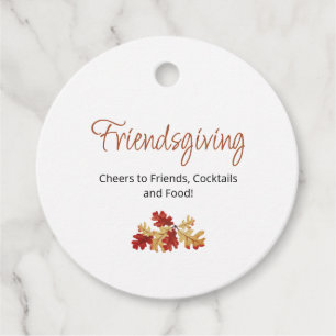 Modern Friendsgiving Fall Foliage Thanksgiving  Favor Tags