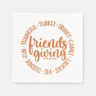 Modern Friendsgiving paper napkins