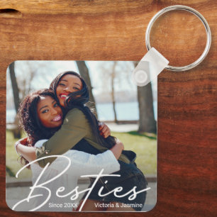 Modern Friendship Photo Gift Keychain