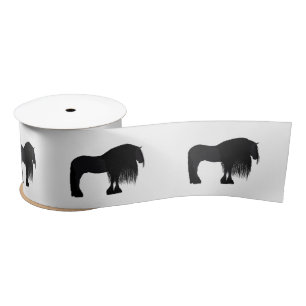 Modern Friesian Horse Illustration   Satin Ribbon