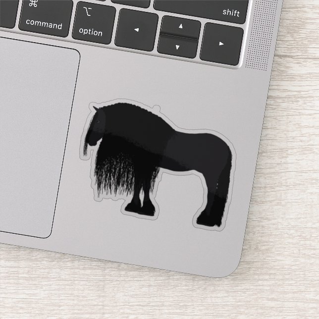 Modern Friesian Horse Illustration   Sticker (Detail)