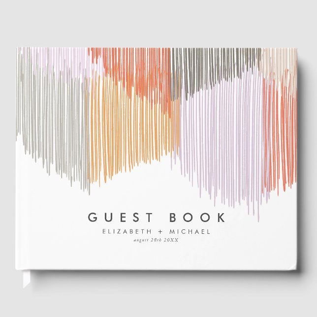 Modern Fringe Wedding Guest Book (Front)