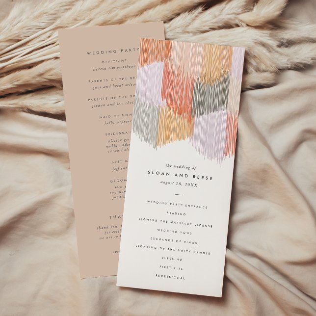 Modern Fringe Wedding Program Card (Chic Modern Fringe Wedding Program Card)