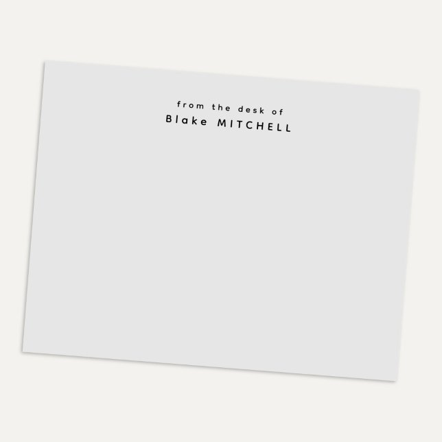 Modern From The Desk Of Monogram Gray Stationery Notepad (Creator Uploaded)