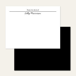 Modern From The Desk Of Stylish Stationery Flat  Note Card