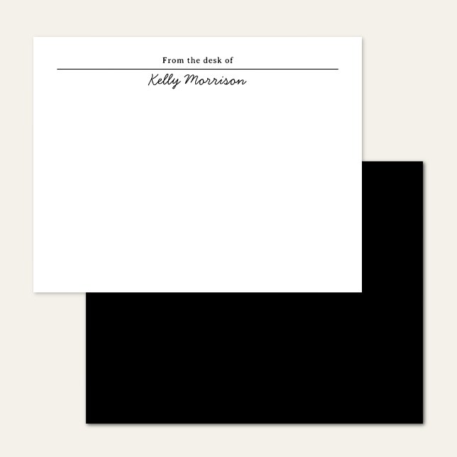 Modern From The Desk Of Stylish Stationery Flat  Note Card (Creator Uploaded)