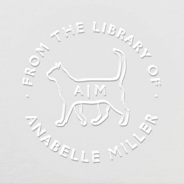 Modern From The Library Of Cat Lover Embosser (Design)