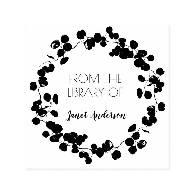 Modern From The Library Of Laurel Wreath Greenery Self-inking Stamp (Design)