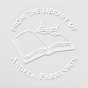 Modern From The Library Of  Library Book Glasses Embosser