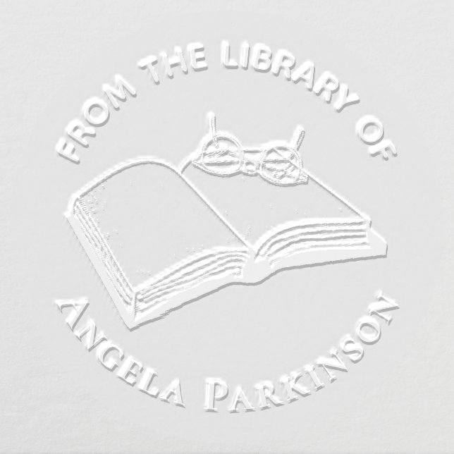 Modern From The Library Of  Library Book Glasses Embosser (Design)