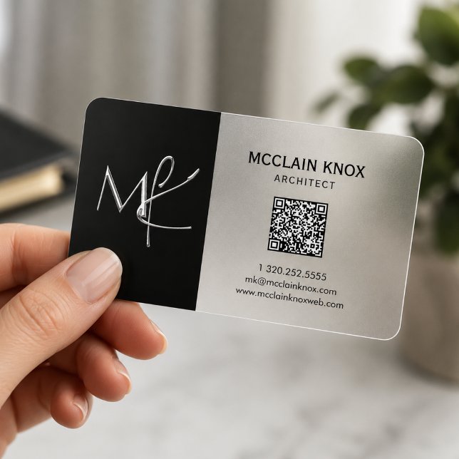Modern Frosted Clear Business Card with QR Code Cards (Creator Uploaded)