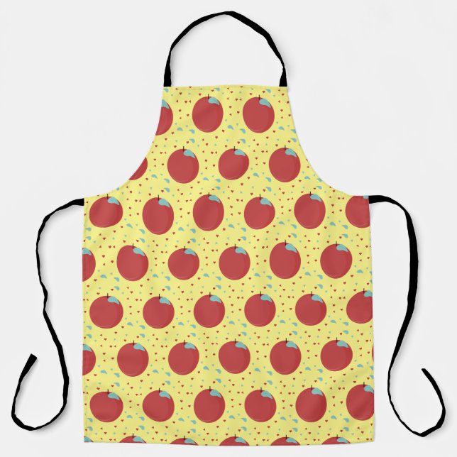 Modern Fruit Apple Pattern  Sweet Apron (Front)