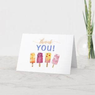 Modern Fruit Ice Cream Popcicle Baby Shower  Letterpress Thank You Card