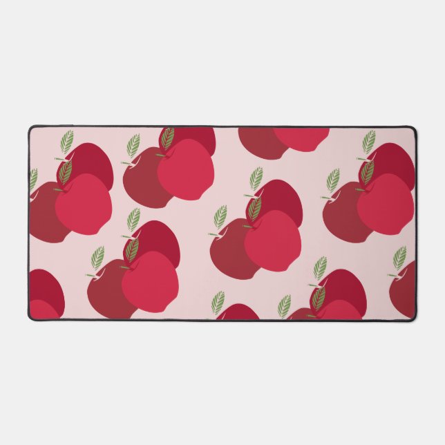 Modern Fruit-Inspired Apple Pattern Desk Mat (Front)