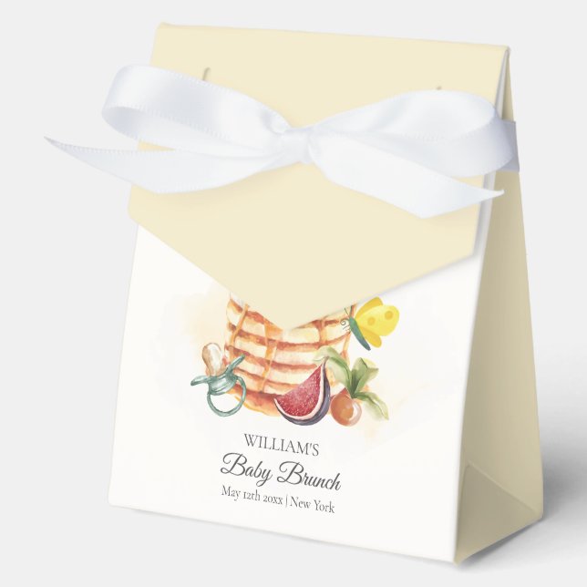 Modern Fruit Pancake Pacifier Brunch Baby Shower  Favor Boxes (Front)