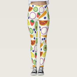 Modern Fruits and Vegetables Pattern Leggings