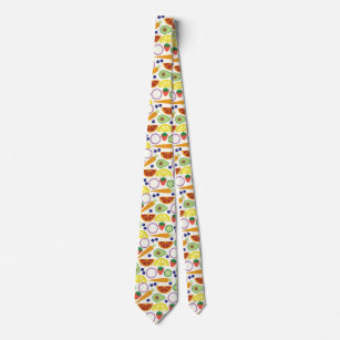 Modern Fruits and Vegetables Pattern Neck Tie