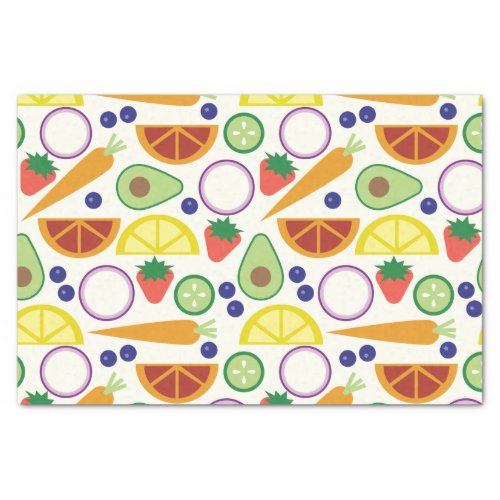 Modern Fruits and Vegetables Pattern Tissue Paper