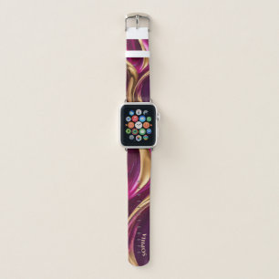 Modern-Fuchsia Purple and Gold- Apple Watch Band