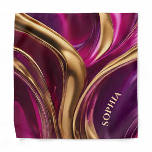 Modern-Fuchsia Purple and Gold- Bandana