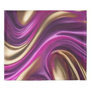 Modern-Fuchsia Purple and Gold- Duvet Cover