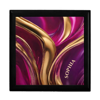Modern-Fuchsia Purple and Gold- Gift Box
