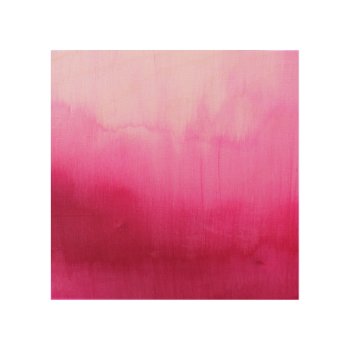 Modern Fuchsia Watercolor Paint Brushtrokes Wood Wall Decor by pink_water at Zazzle