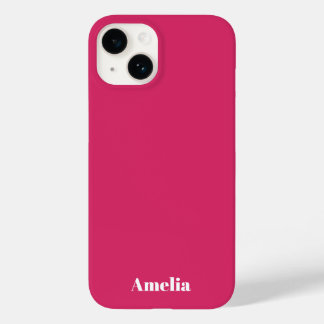 Modern fuchsia white script Personalized Name Case-Mate iPhone 14 Case