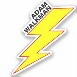 Modern Full Name (Lightning Bolt) Waterproof Sticker
