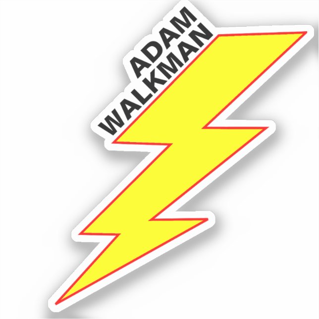 Modern Full Name (Lightning Bolt) Waterproof  Sticker (Front)