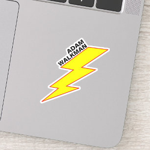 Modern Full Name (Lightning Bolt) Waterproof Sticker