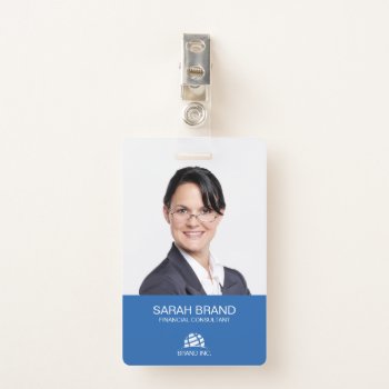 Modern Full Photo Business Id Badge by J32Design at Zazzle