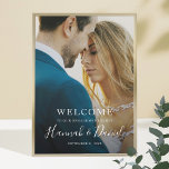 Modern Full Photo Engagement Party Welcome Poster at Zazzle