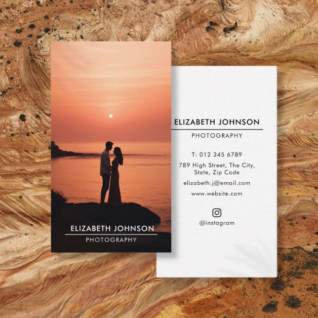 Modern Full Photo Photography Minimalist Business Card (Modern Full Photo Photography Minimalist Business Card)