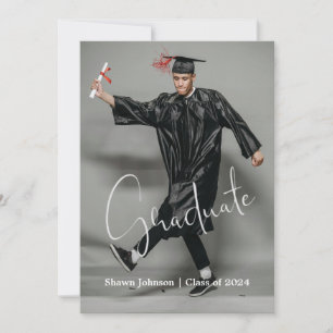 Modern Full Photo Script Graduation Announcement