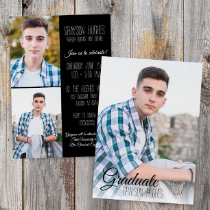 Modern Full Photo Stylish Graduation Announcement