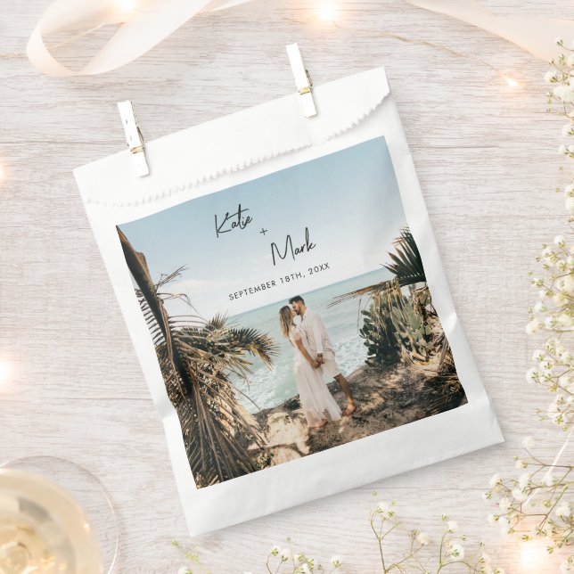 Modern Full Photo Thank You Favor Bag (Clipped)