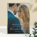 Modern Full Photo Wedding Rehearsal Dinner Welcome Poster<br><div class="desc">This simply chic wedding rehearsal dinner welcome poster features your favorite photo and white text, including your first names in a lively whimsical script. You can change the font and the wording to suit your style. Depending on the color of your photo, you might prefer black text-in that case, please...</div>