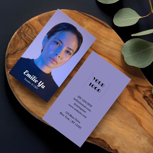 Modern Full Vertical Photo Business Card 